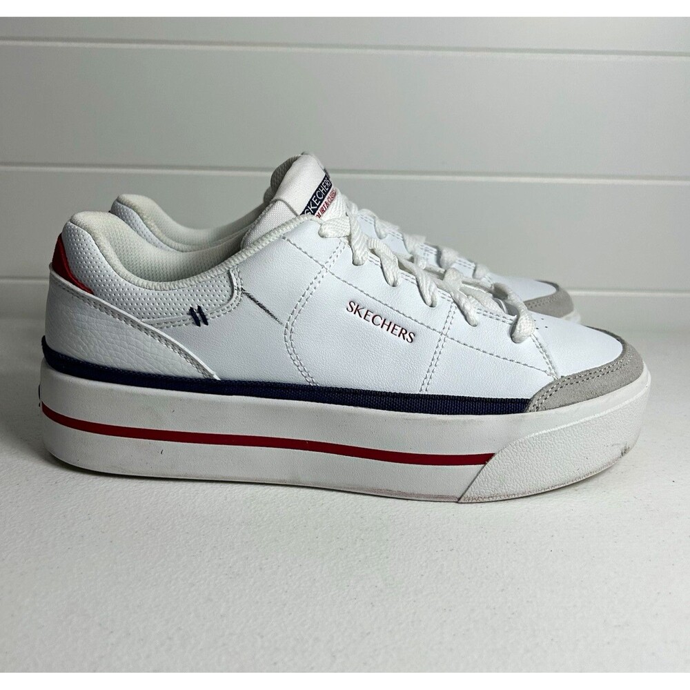 Skechers Court & Classics Women’s Sneakers Size 7.5 White Memory Foam Lace Up
